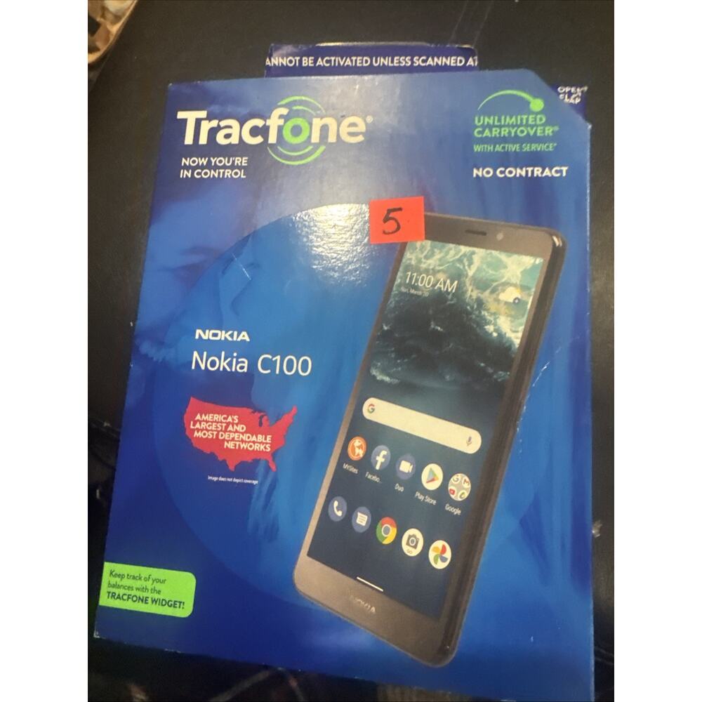 TracFone Nokia C100 32GB Black Prepaid Smartphone Open Box